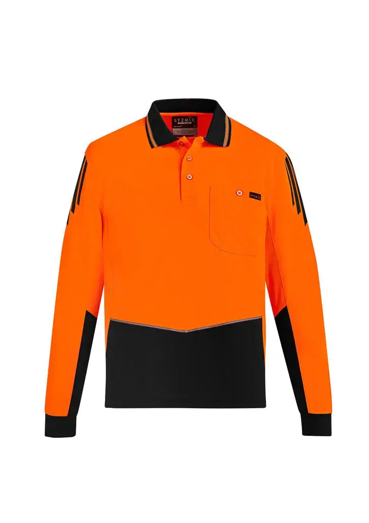 SYZMIK Men's Hi Vis Flux Long Sleeve Polo ZH310 Syzmik